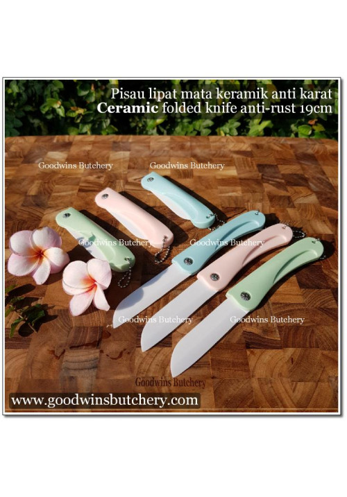 Knife CERAMIC FOLDED KNIFE (pisau lipat) anti-rust very sharp 19cm